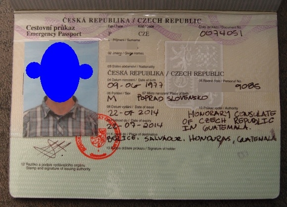Prvodn dopis z konzultu v Guatemala City
