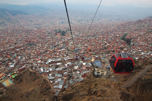 La Paz z kabiny lanovky