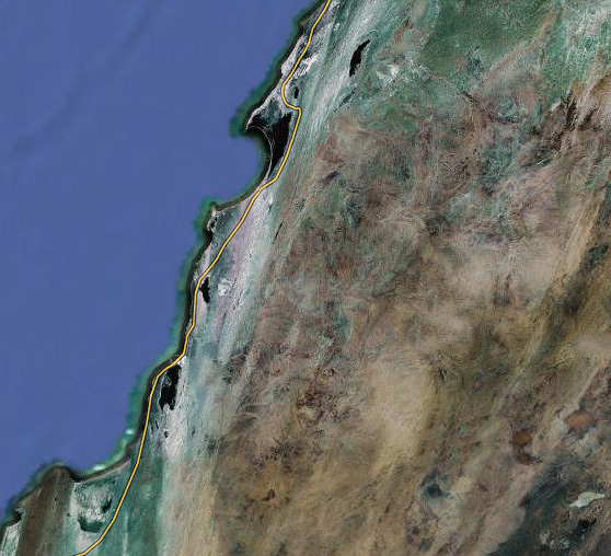 Zivn cesta z Dakhly smrem k Nouadhibou