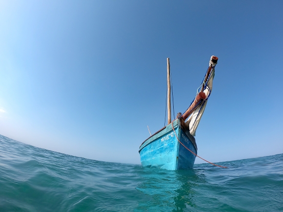 Dhow nedaleko Ilha du Mosambique